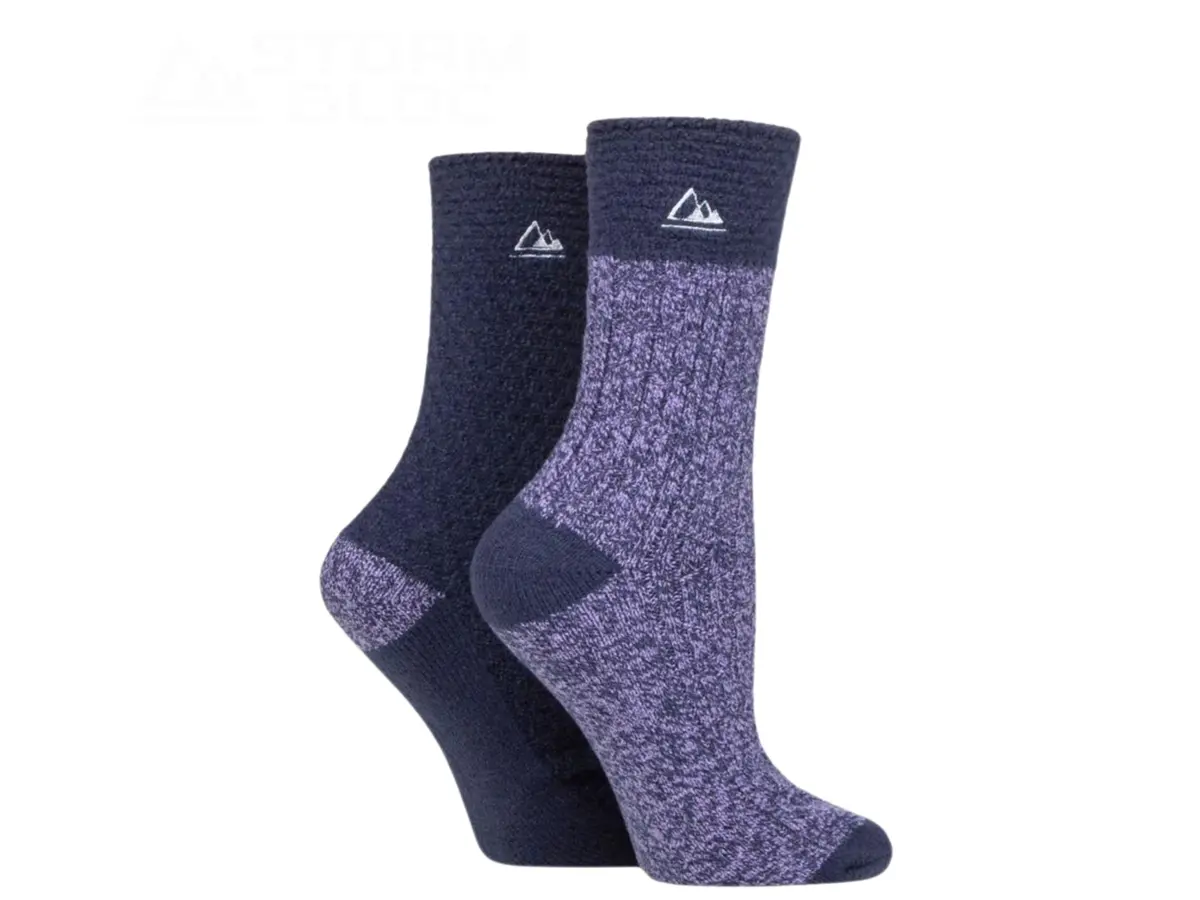 Storm Bloc Womens Super Soft Crew Socks 4-8 | Purple 2 Pack 1