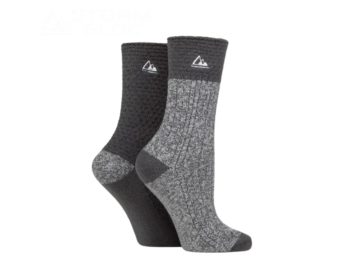 Storm Bloc Womens Super Soft Crew Socks 4-8 | Grey 2 Pack 1
