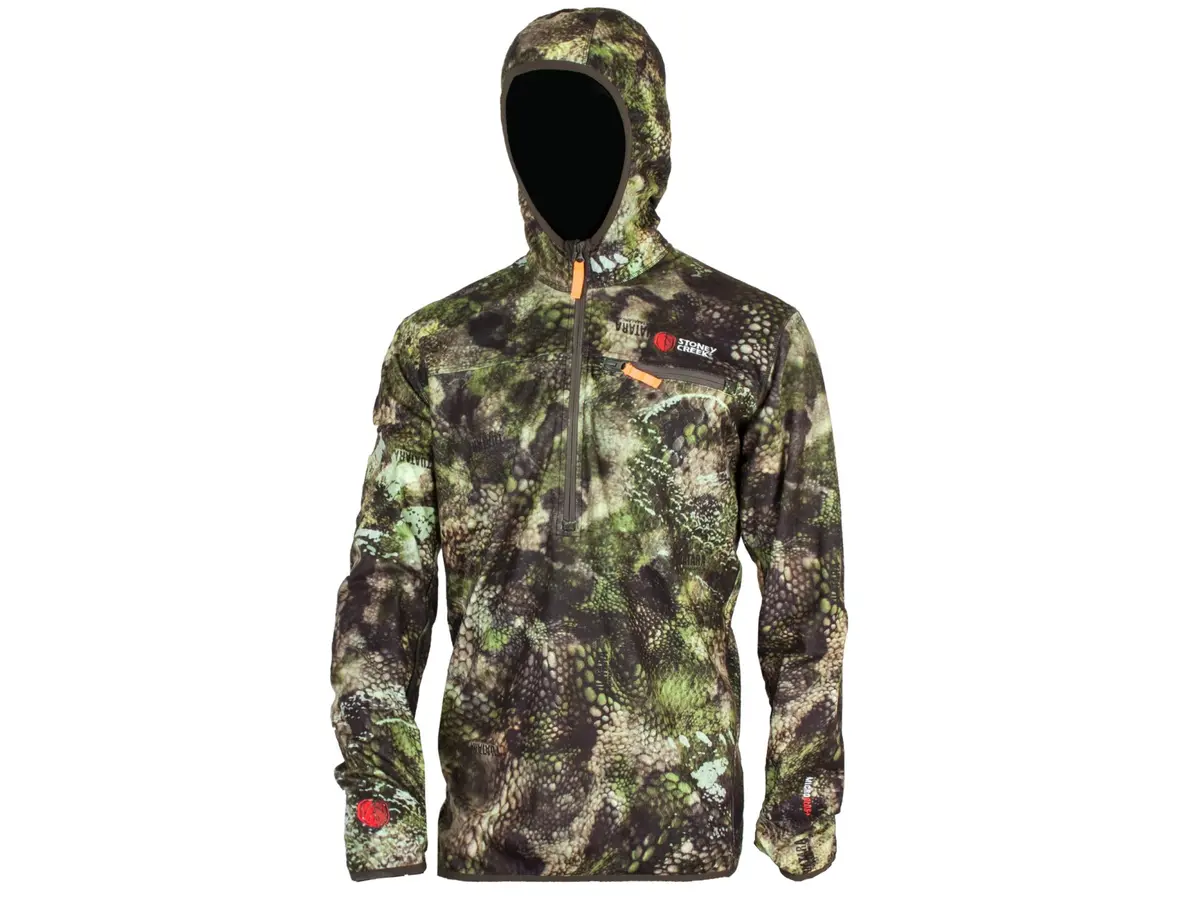 Stoney Creek Microplus Hoodie With Half Zip: Tuatara Forest Camo 1