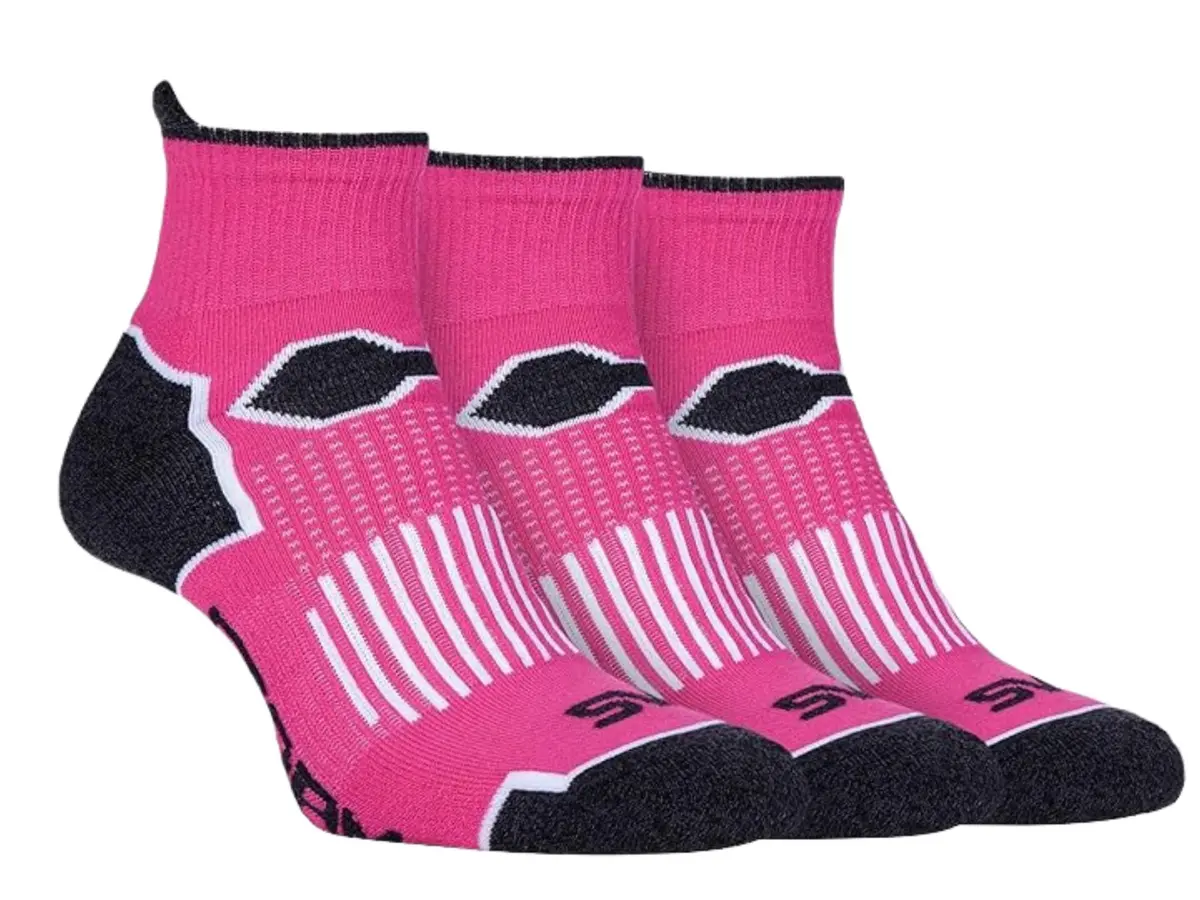 Storm Bloc Womens Breathable Ankle Trainer Socks 4-8 | Pink 3 Pack 1