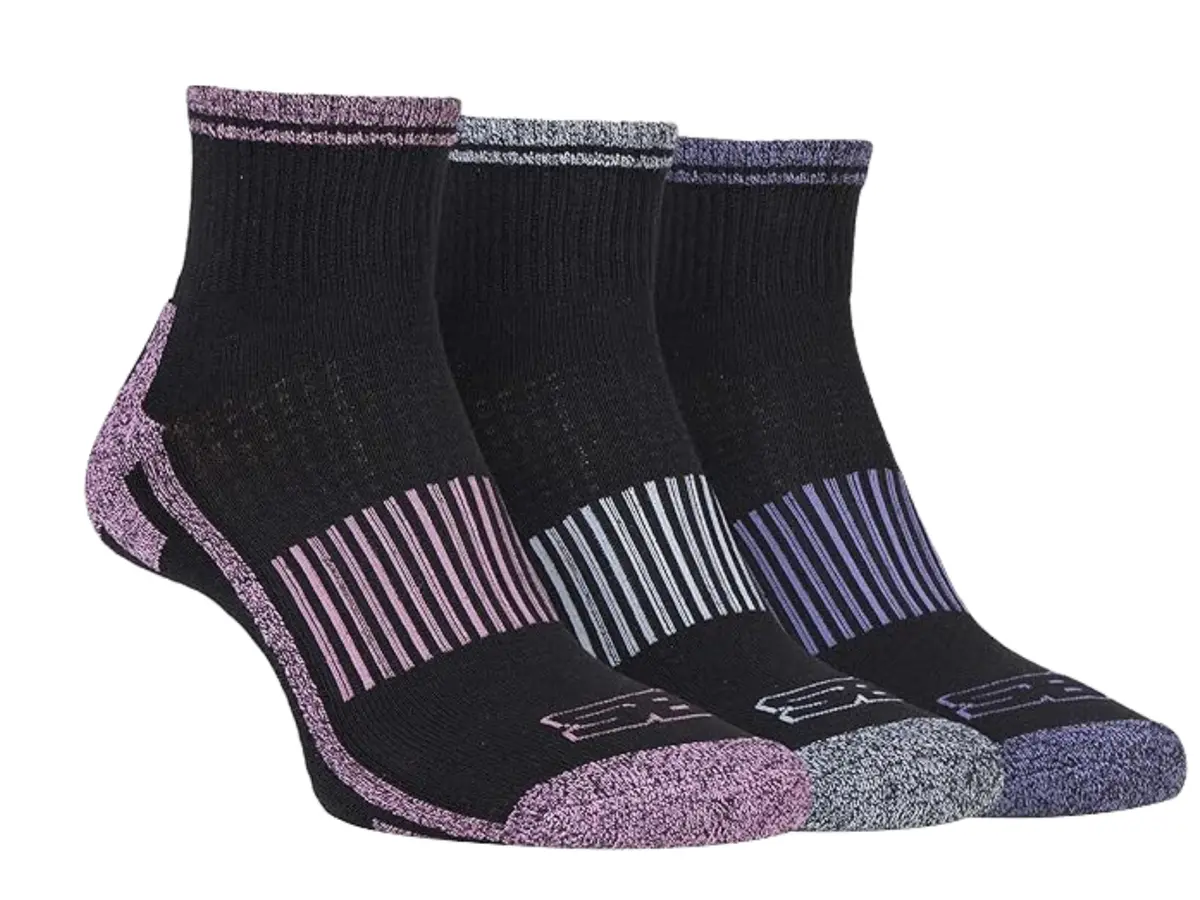 Storm Bloc Womens Breathable Ankle Trainer Socks 4-8 | Fluro 3 Pack 1
