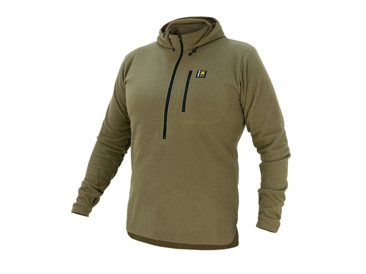 Swazi Brocco Hooded Long Sleeve Fleece Shirt Tussock 1