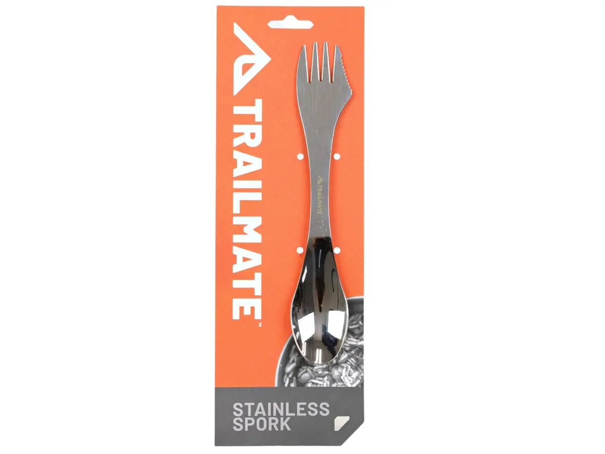 Stainless Steel Spork With Mini Serrated Knife 1