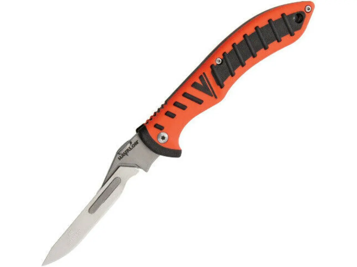 Havalon Folding Knife Piranta Forge Orange Stainless Set 1