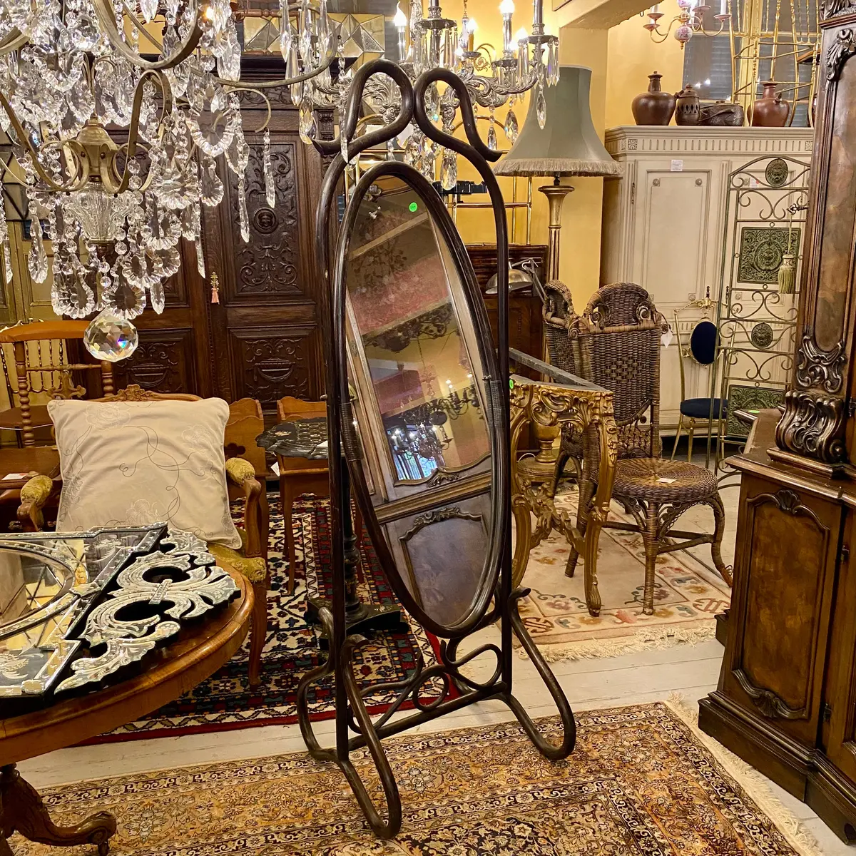 Antique Bentwood Cheval Mirror - Sold 1