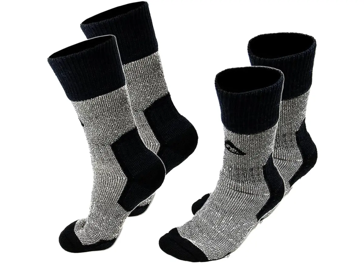 Manitoba Nz Made Wool Tramping Socks: 2 Pack Combo 1