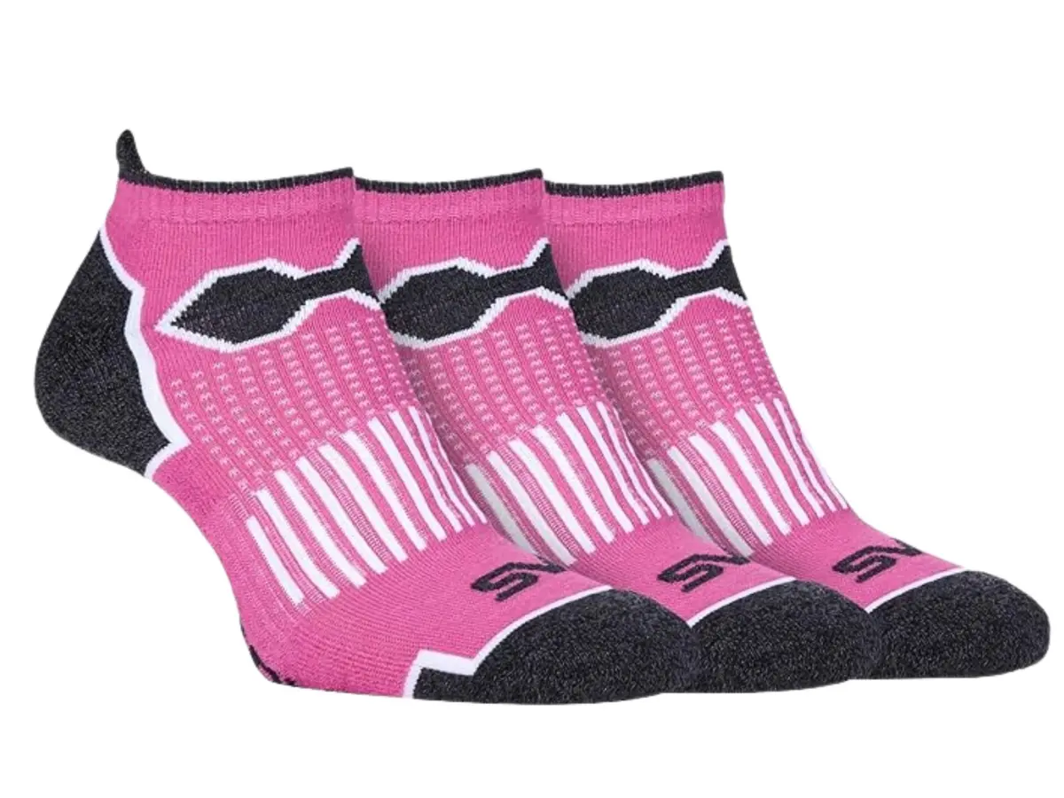 Storm Bloc Womens Breathable Padded Trainer Socks 4-8 | Fluro 3 Pack 1