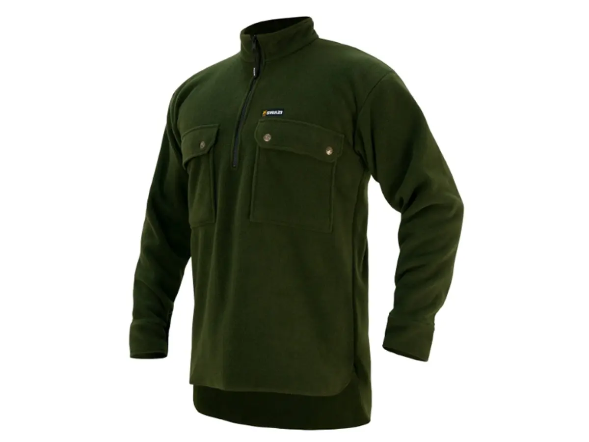 Swazi Back 40 Fleece Long Sleeve Shirt Olive Size Small 1