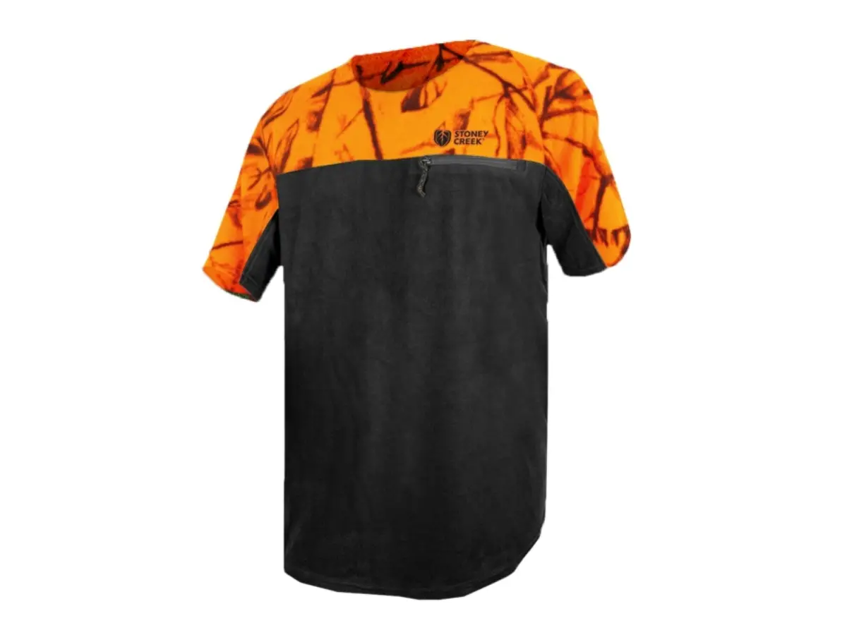 Stoney Creek Micro Short Sleeve Shirt Blaze Orange Camo Black (Small) 1