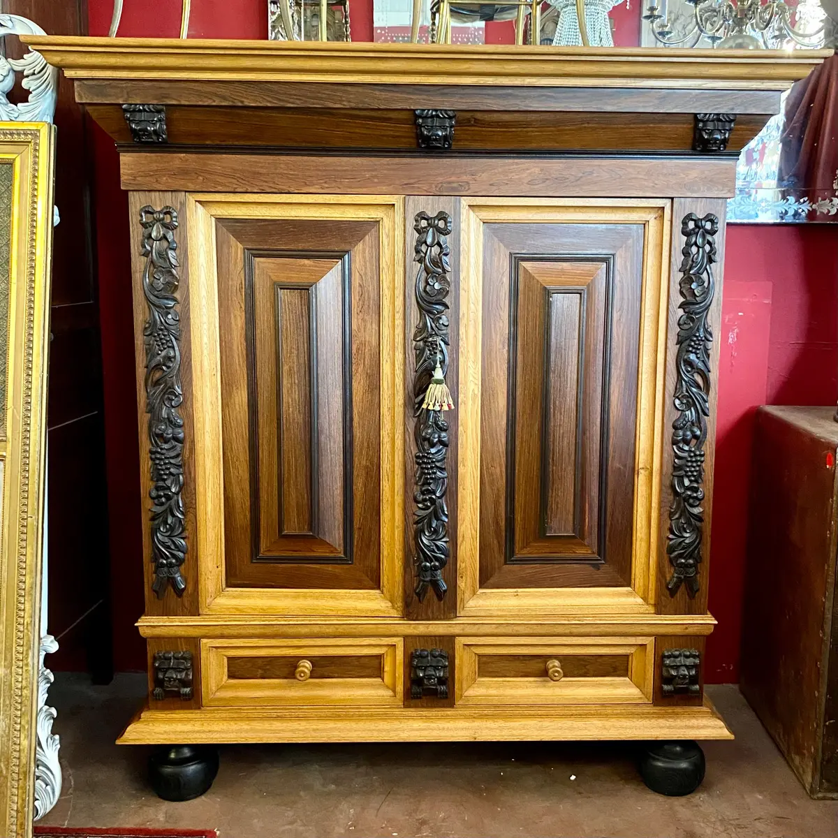 Antique Oak Cabinet From Holland 1