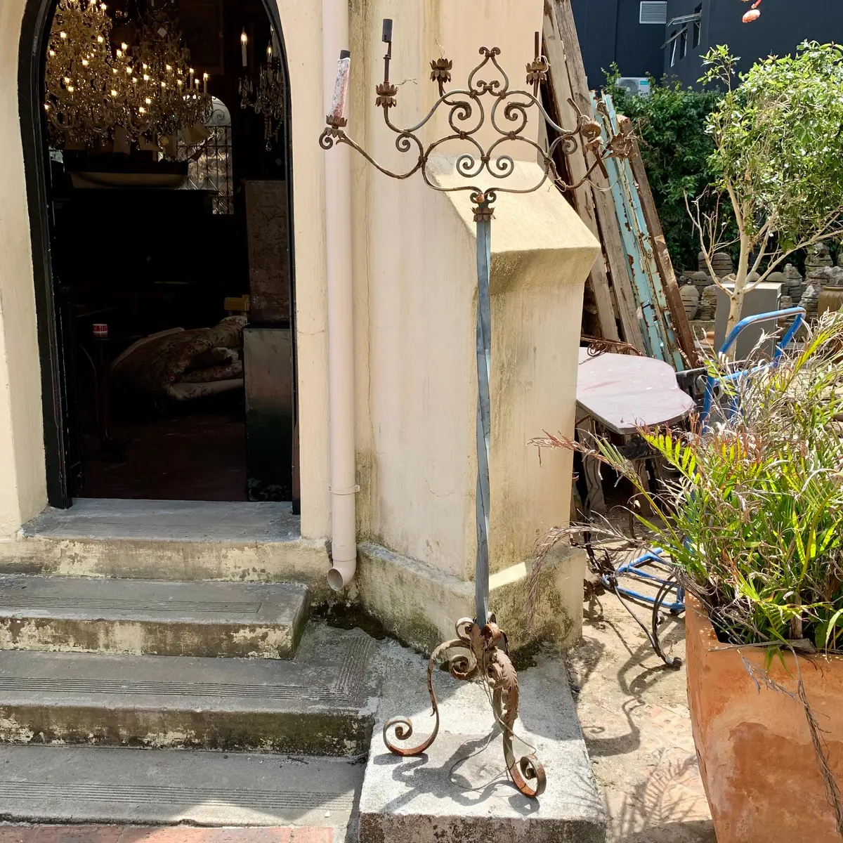 Pretty Wrought Iron Electrical Candelabra 1