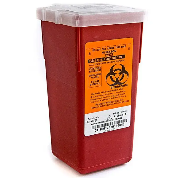 Sharps Container, 0.9 Liter Capacity (1 Quart) 1