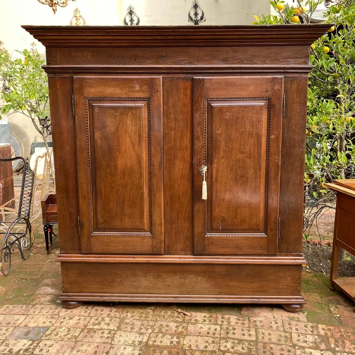 Large And Heavy Antique Oak Cabinet - Sold 1