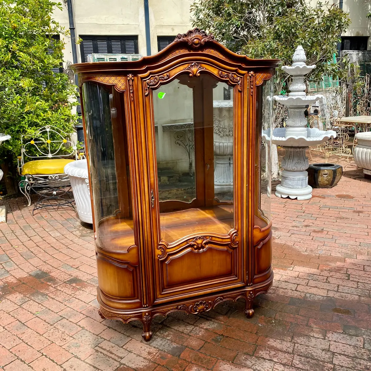 Beautiful Antique Walnut Display Cabinet 2
