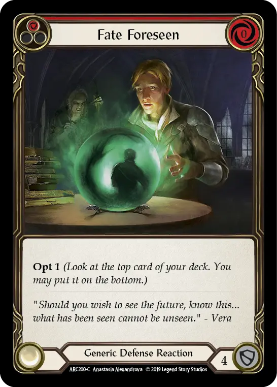 Fate Foreseen (Red) [Arc200-C] (Arcane Rising)  1St Edition Rainbow Foil 1