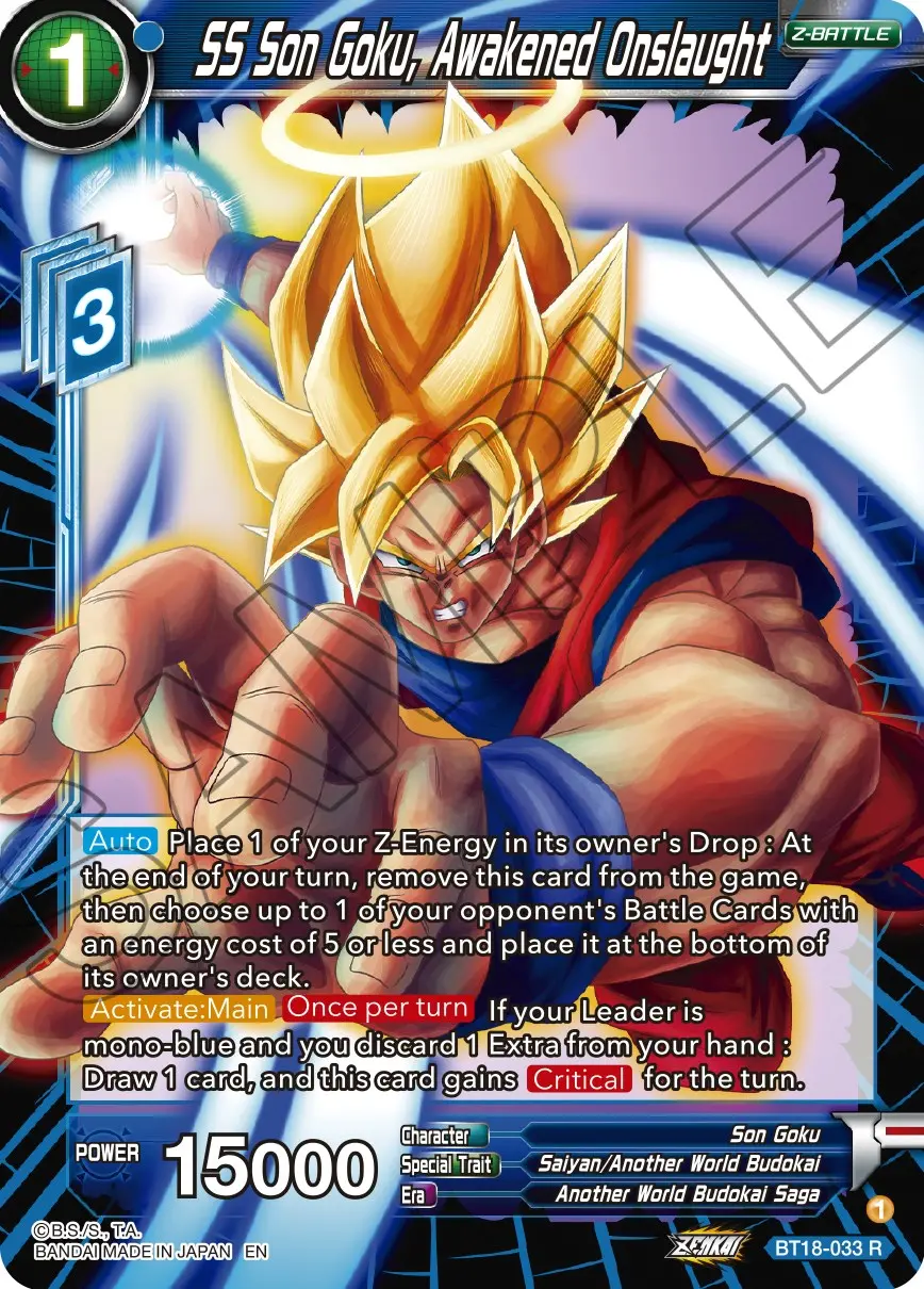 Ss Son Goku, Awakened Onslaught (Bt18-033) [Dawn Of The Z-Legends] 1