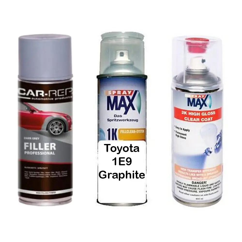 Auto Touch Up Paint For Toyota 1E9 Graphite Plus 2K Clear Coat & Primer 1