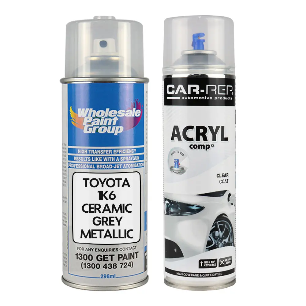 Auto Car Touch Up Spray Paint For Toyota 1K6 Ceramic Grey Metallic Plus 1K Clear Coat 1