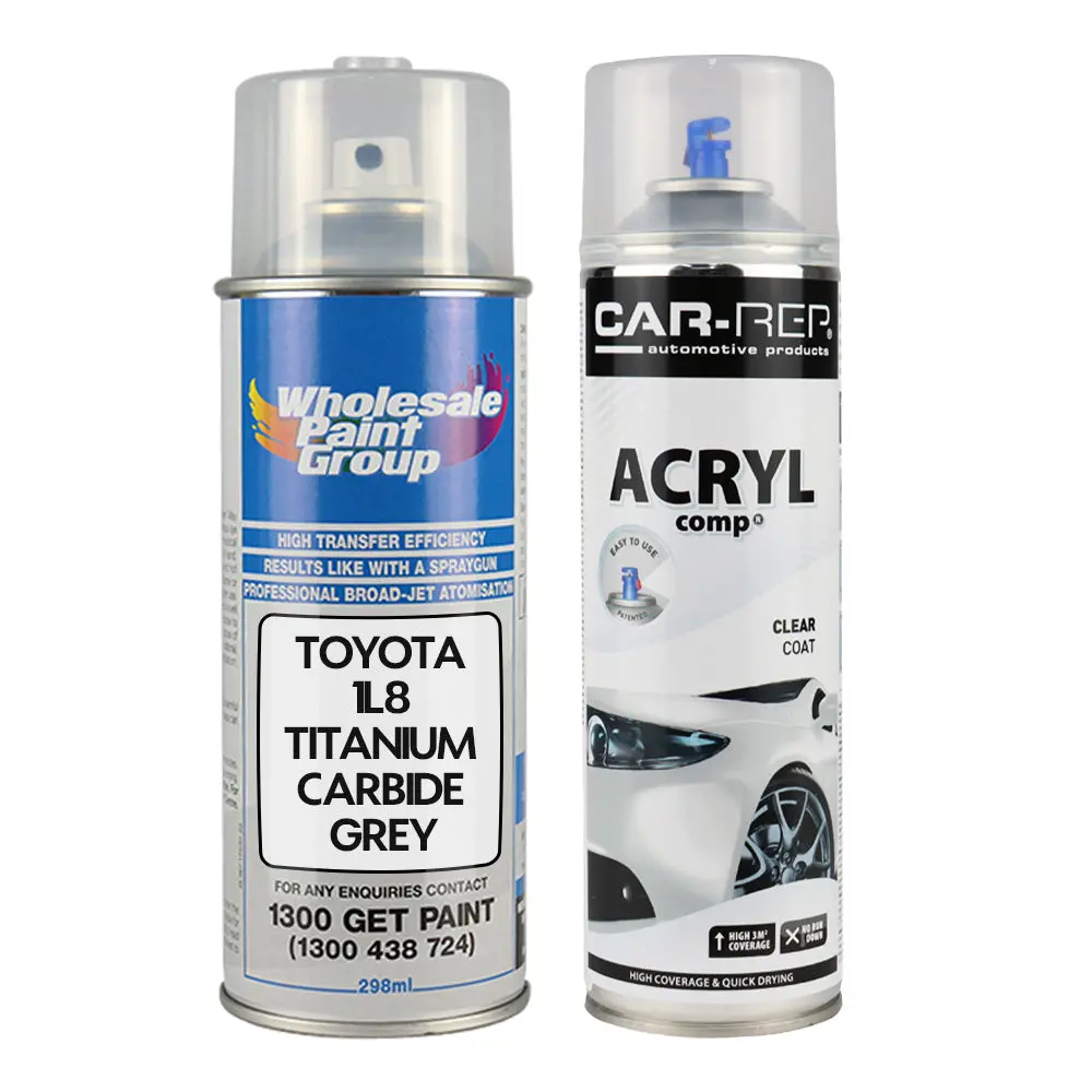 Auto Car Touch Up Spray Paint For Toyota 1L8 Titanium Carbide Grey Plus 1K Clear Coat 1