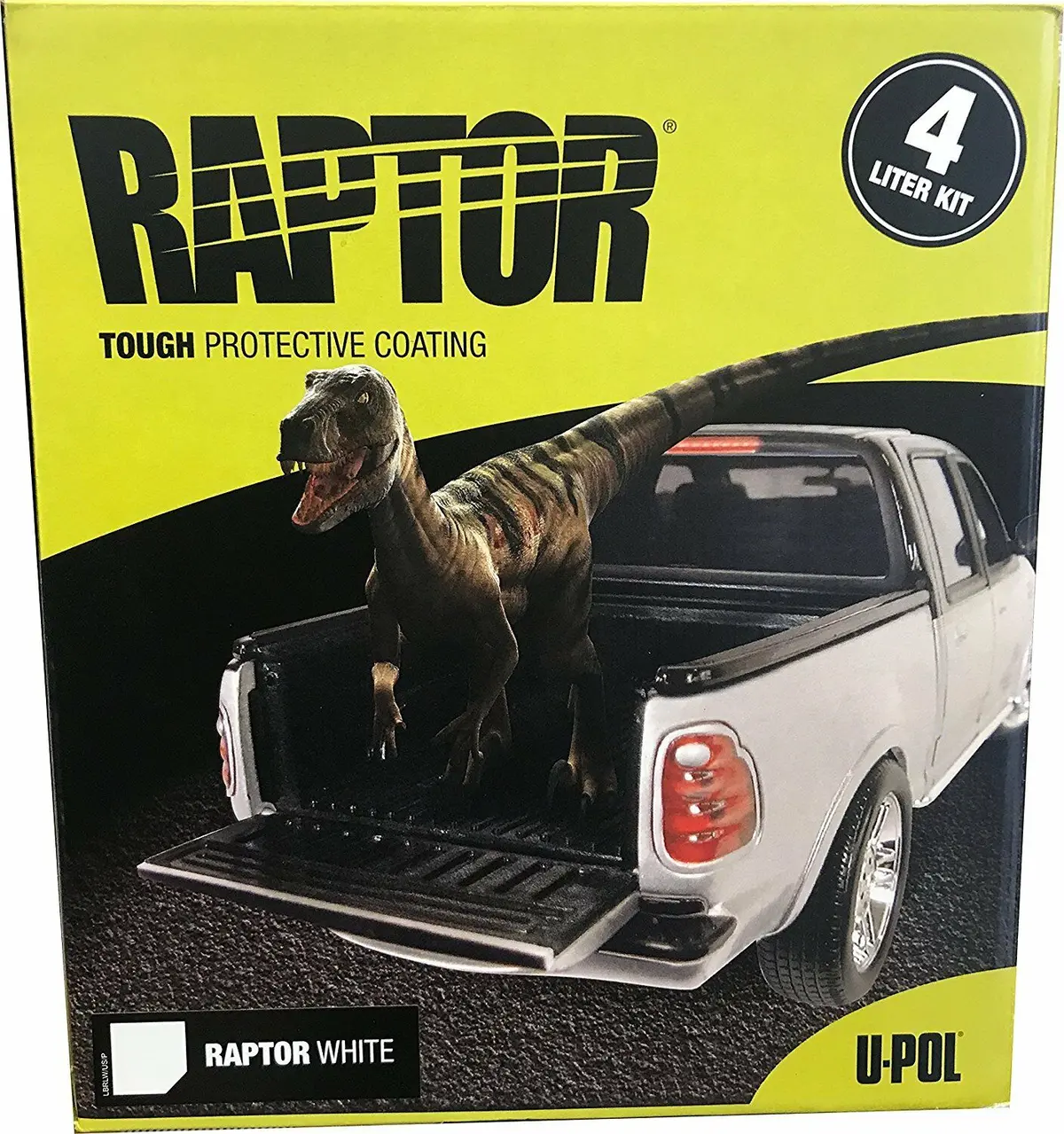 U-Pol Raptor White Tough Protective Coating Uv Resistant Tub/Bed Liner Kit 4L 1