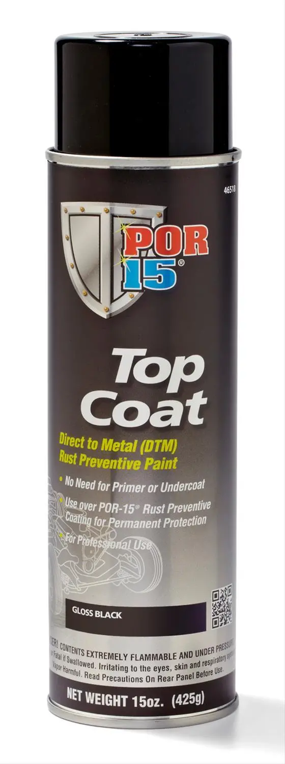 Por-15 Top Coat Dtm Direct To Metal Rust Preventive Paint Gloss Black 425G 1