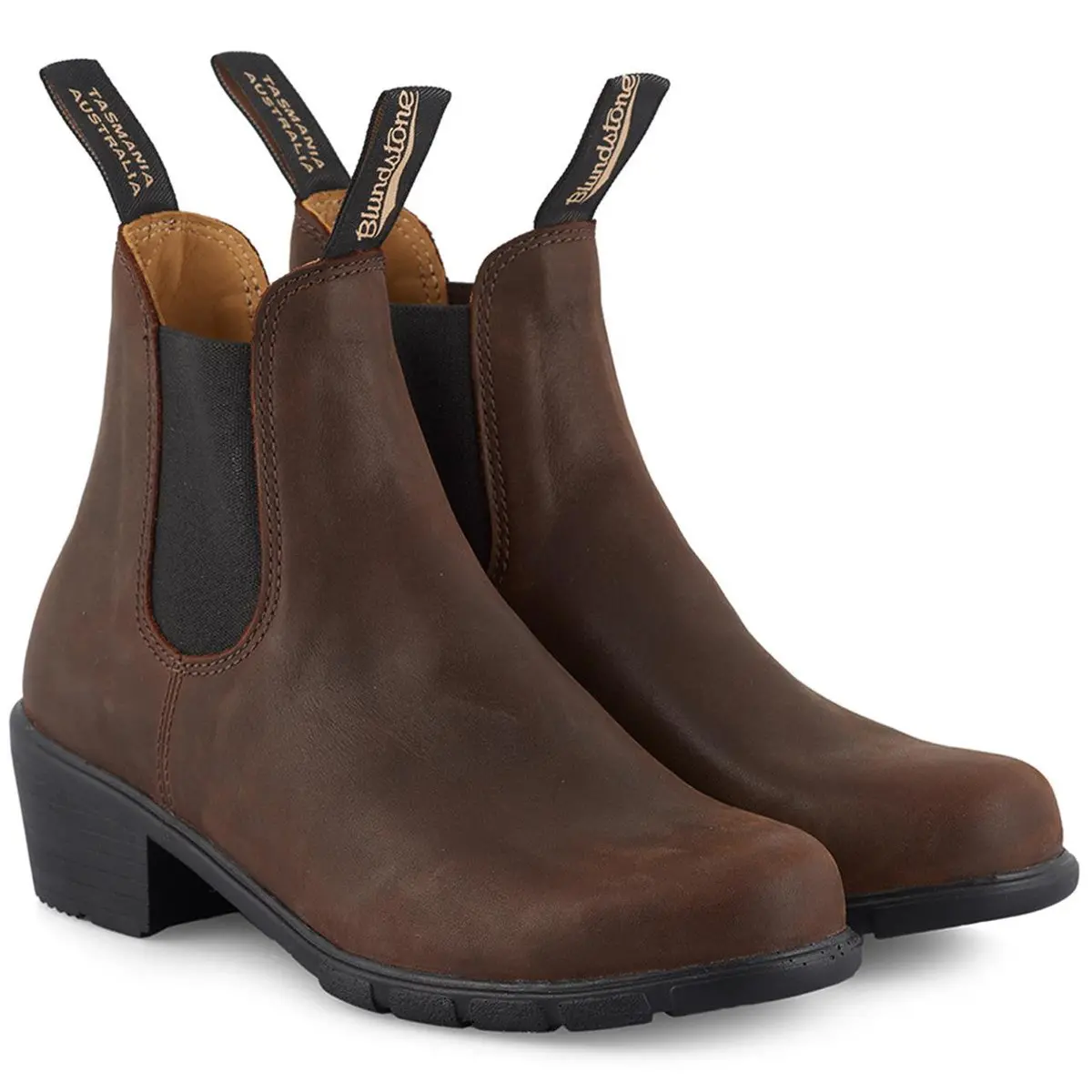 Blundstone Women's 1673 Chelsea Heeled Boots - Antique Brown 1