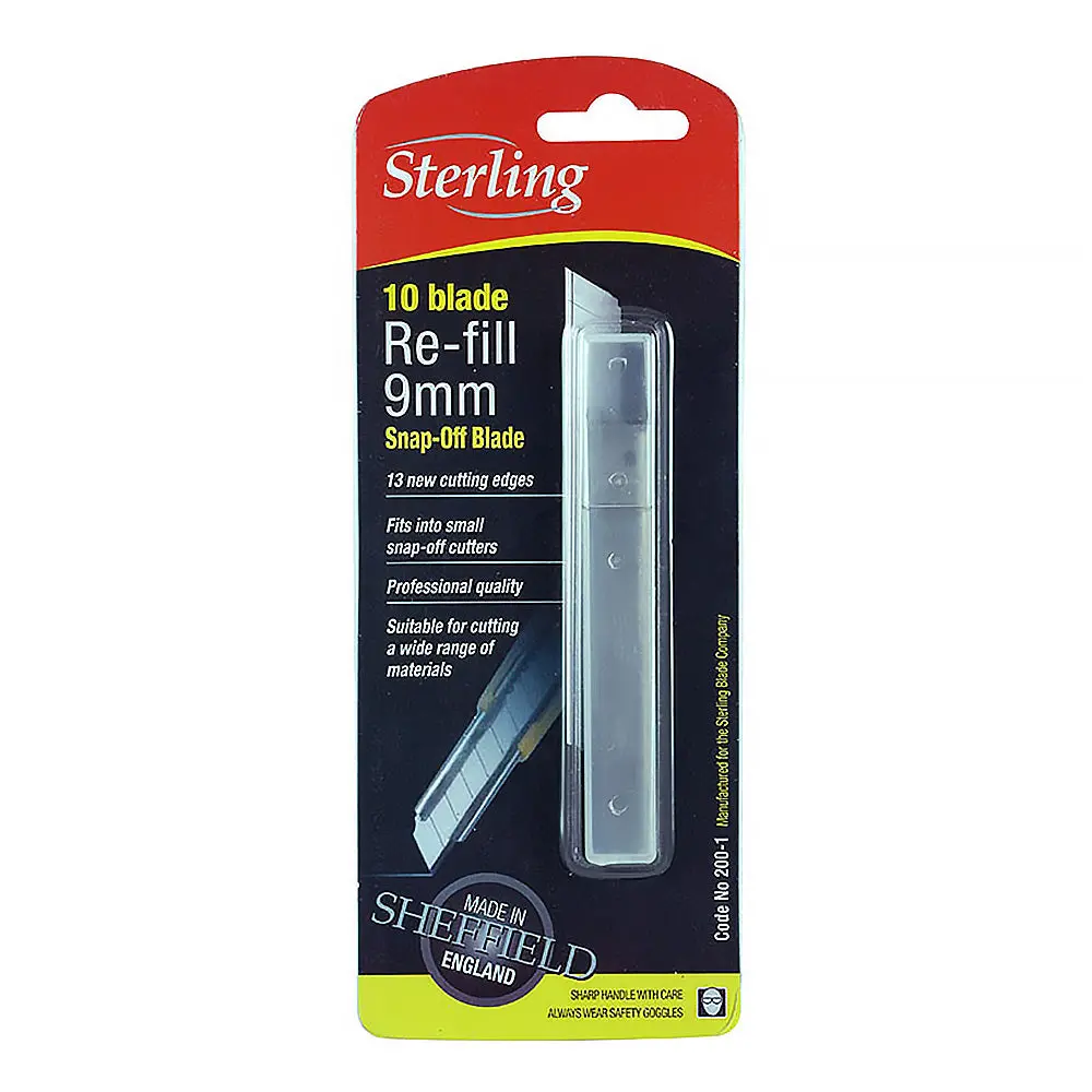 Sterling 9Mm Small Replacement Snap Off Blades Refill X 10 Pack 1