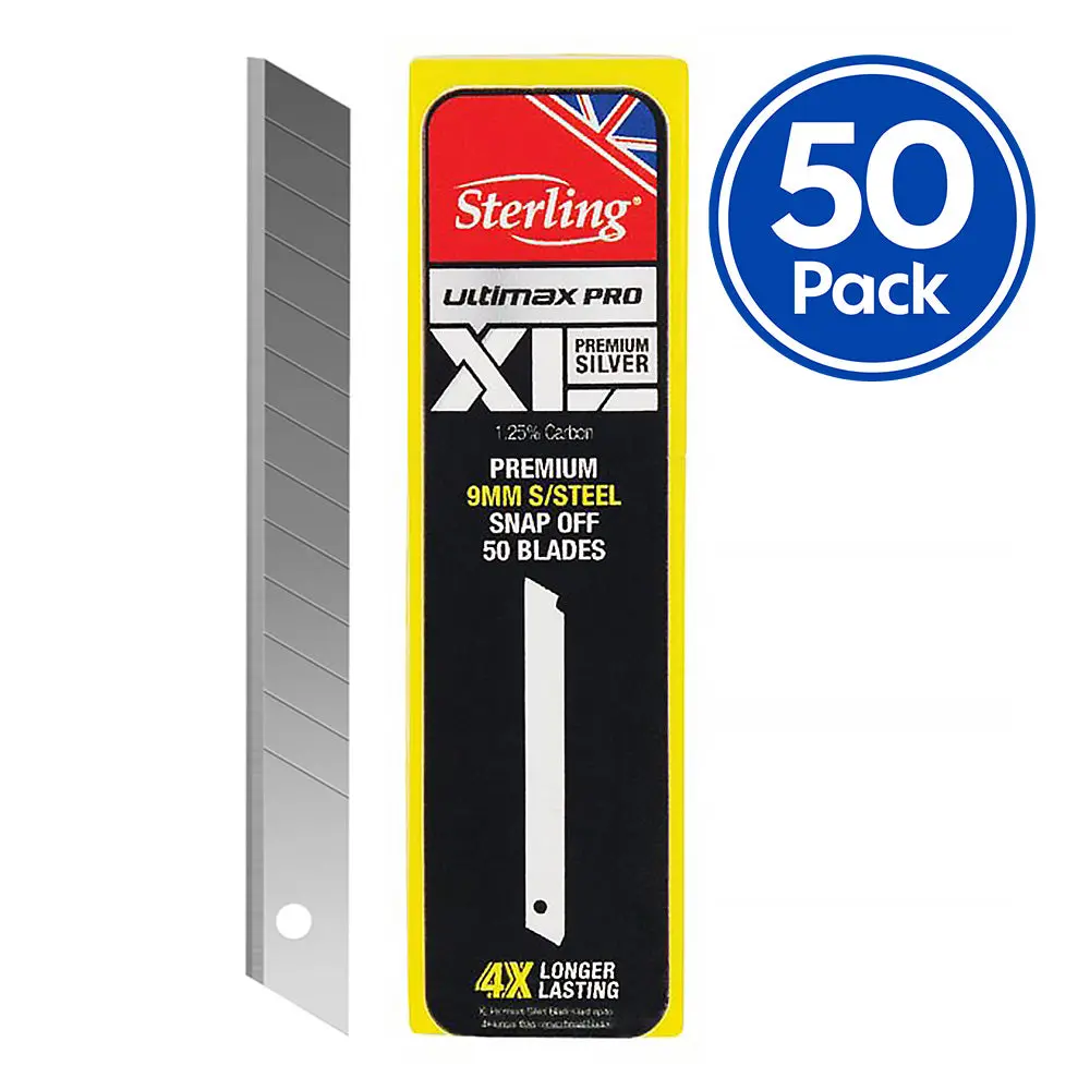 Sterling 9Mm Small Replacement Snap Off Blades Refill X 50 Pack 1