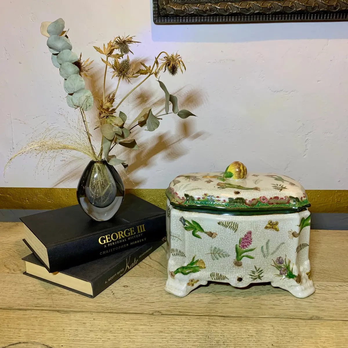 Beautiful Vintage Chinese Ceramic Tea Caddy - Sold 1