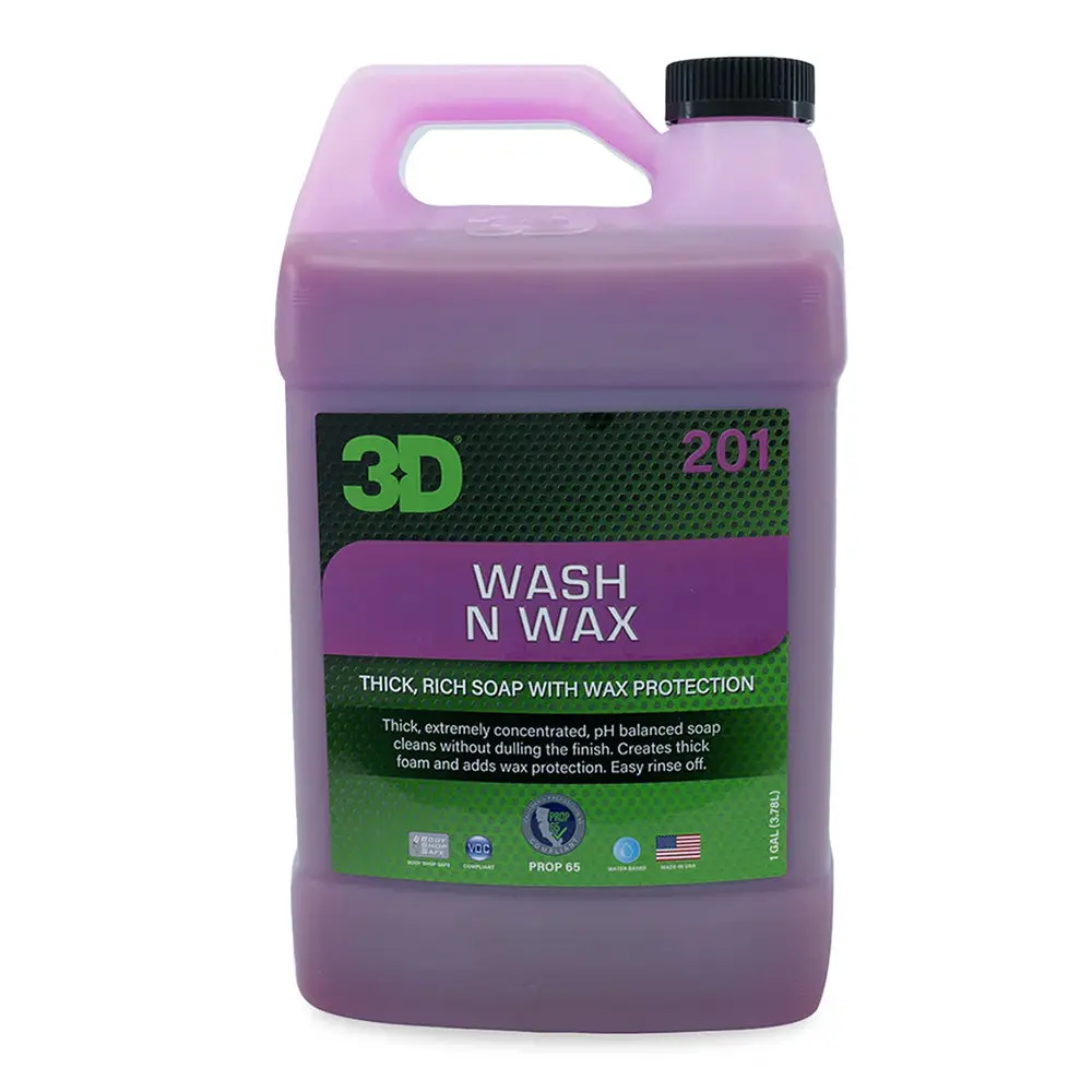 3D 201 Wash & Wax 3.78L Car Soap Ph Balanced High Foam Suds Shampoo 1