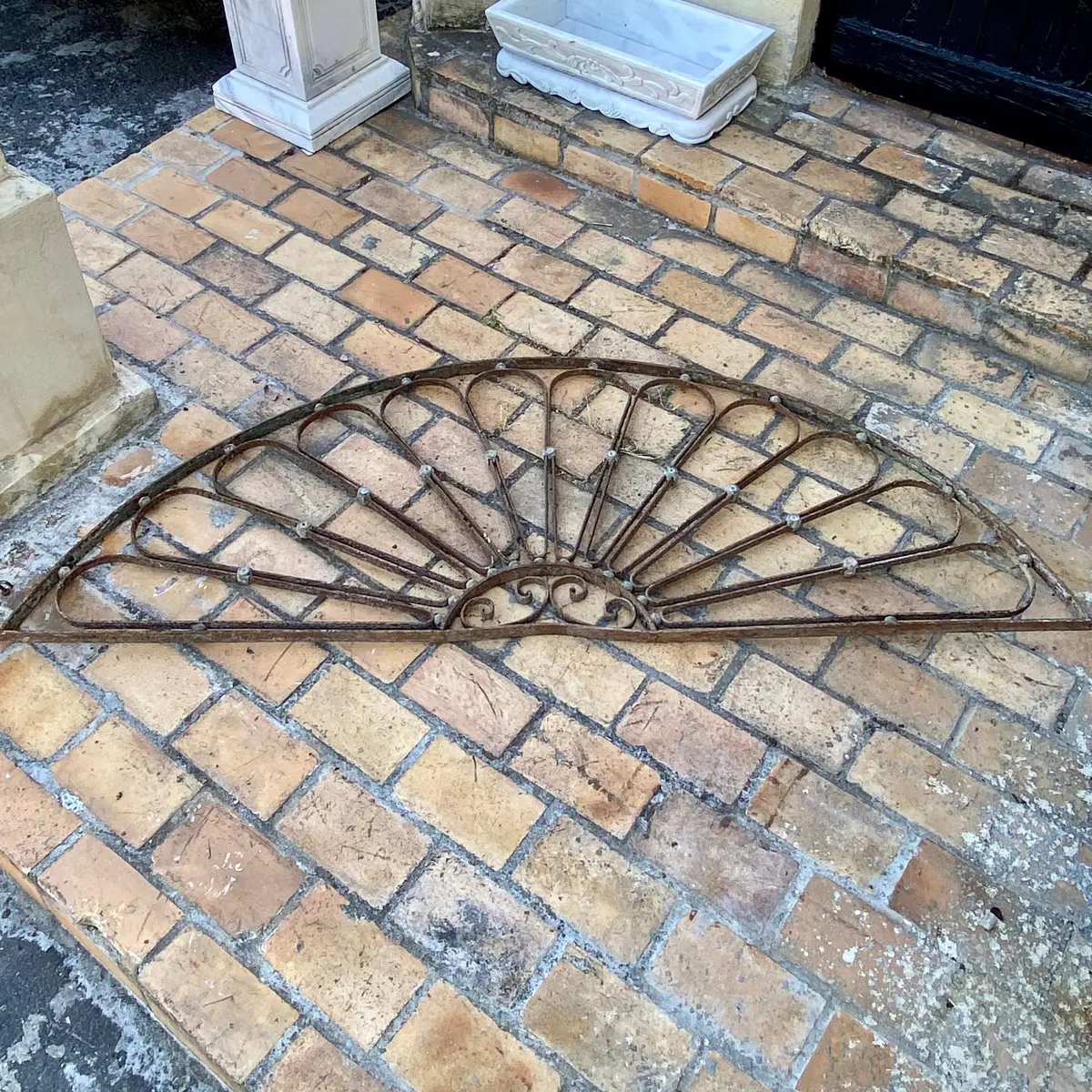 Very Large Antique Forged Steel Fanlight 1