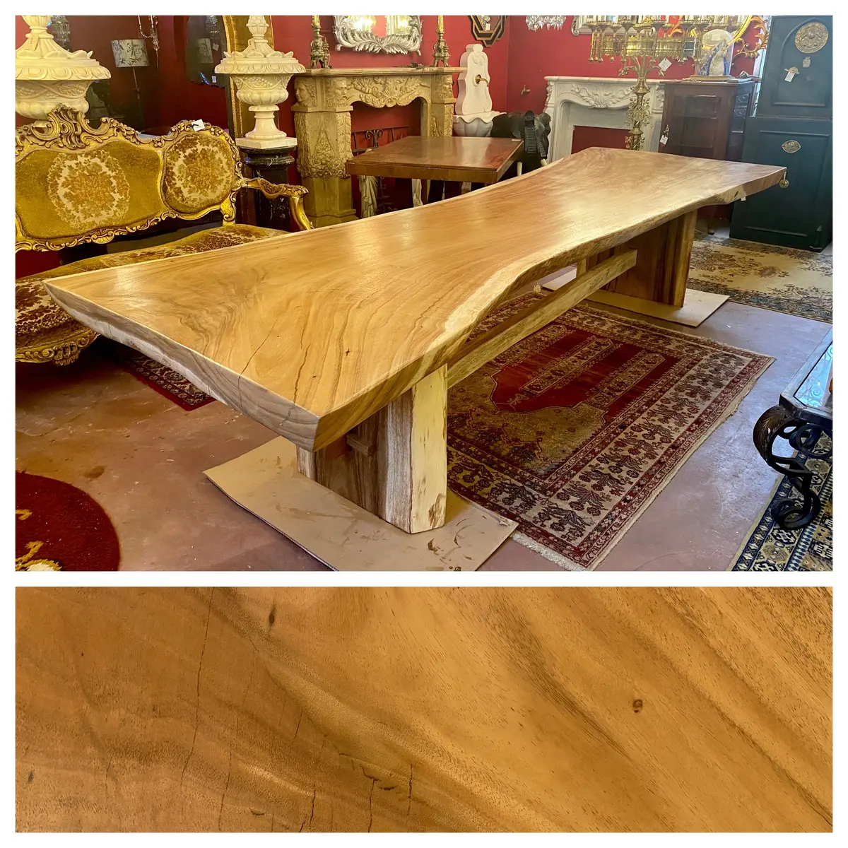 Large White Cedarwood Dining Table - Sold 1