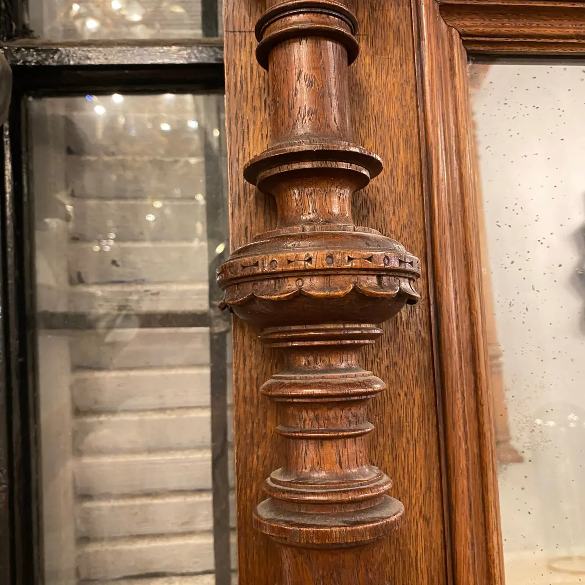Large Dark Oak Breton Mirror 2