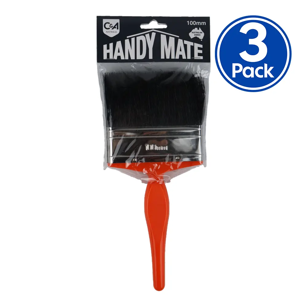 C&A Handy Mate Paint Brush 100Mm X 3 Pack Trade Industrial Commercial 1