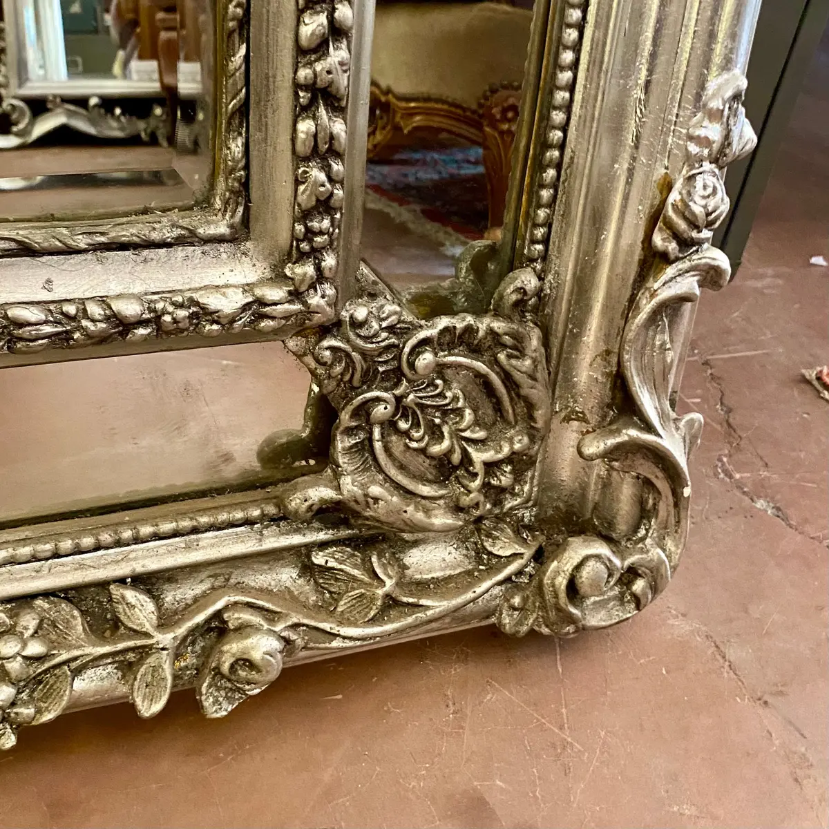 French Style Mirror With Detailed Carvings 2