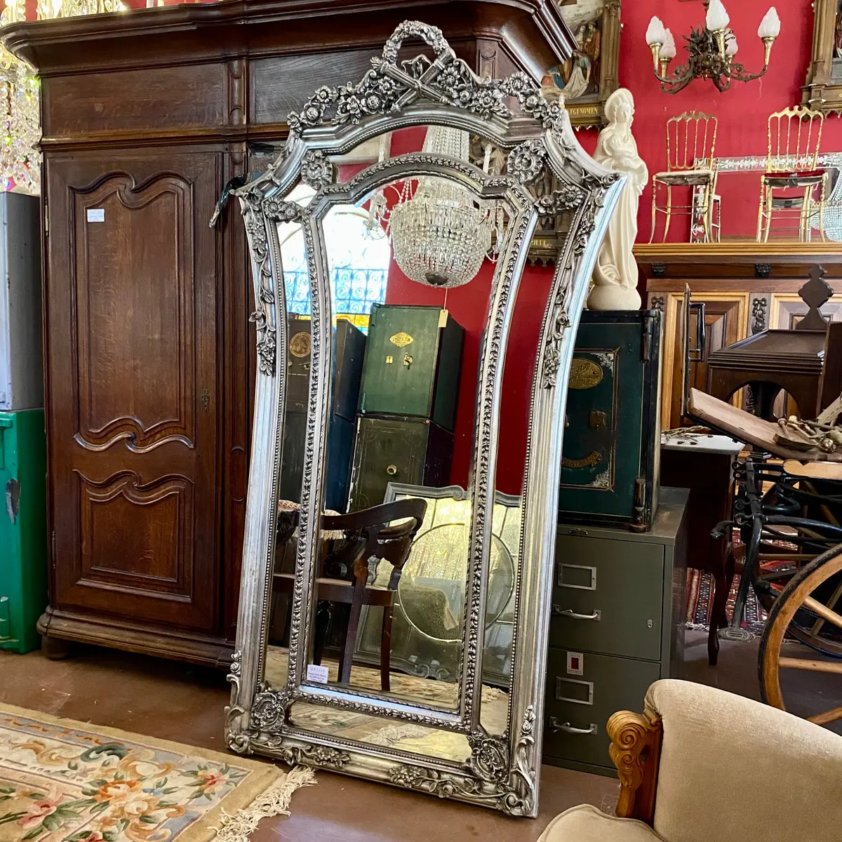French Style Mirror With Detailed Carvings 1