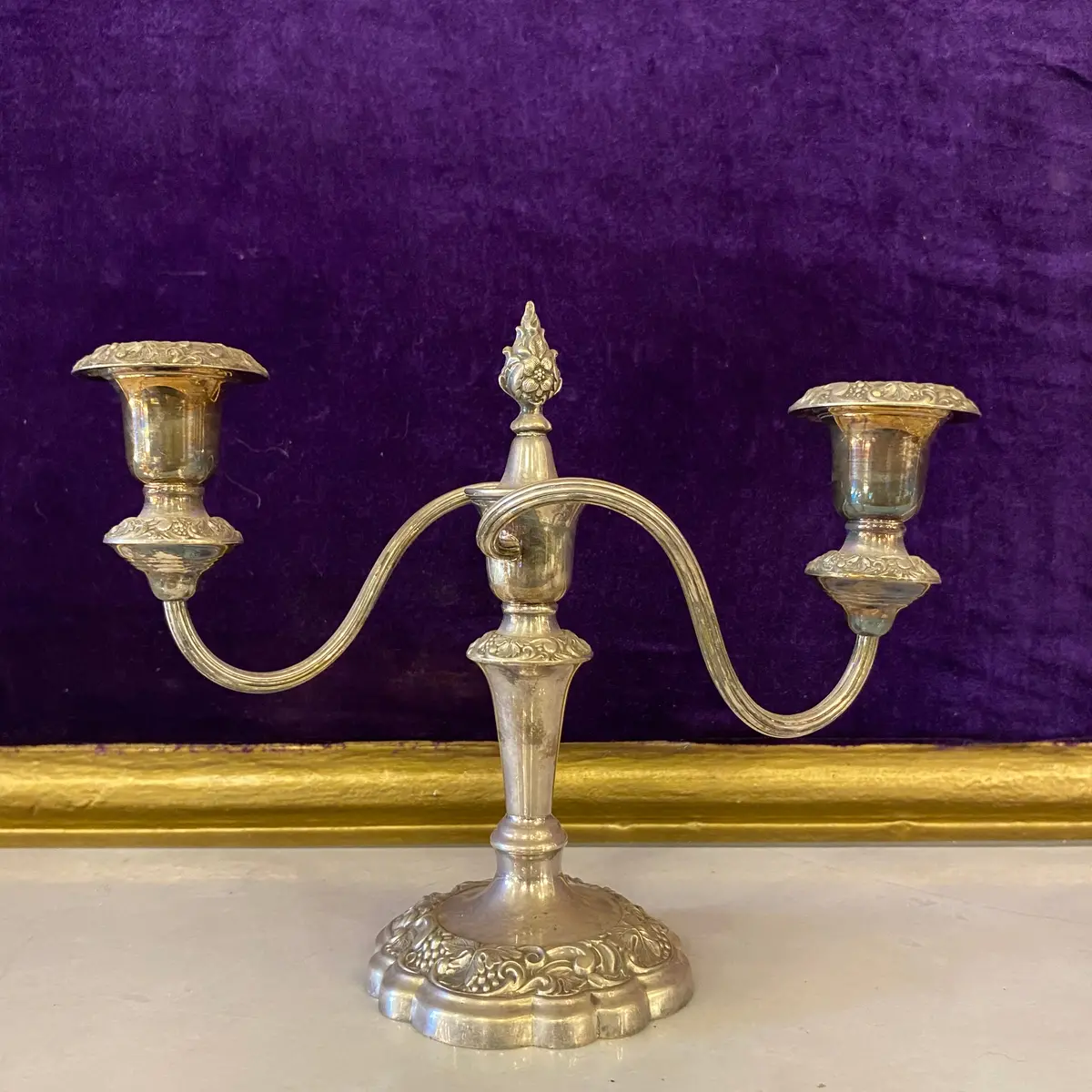 An Antique Silver Plated Candelabra - Sold 1
