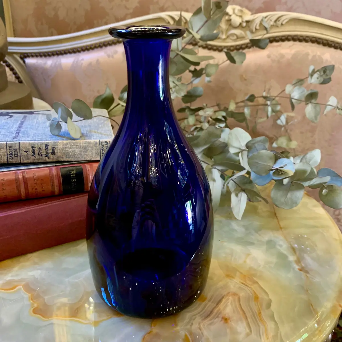 Gorgeous Deep Blue Glass Bottle 1