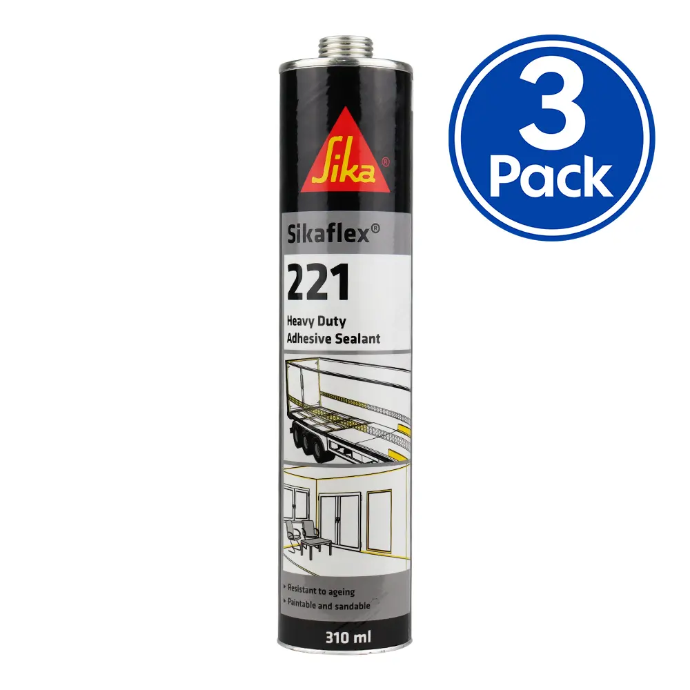 Sika Sikaflex 221 Heavy Duty Adhesive Sealant 310Ml Grey X 3 Pack 1