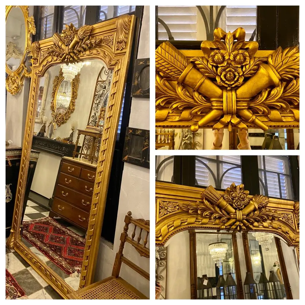 Large French Antique Gold Mirror - Sold 1