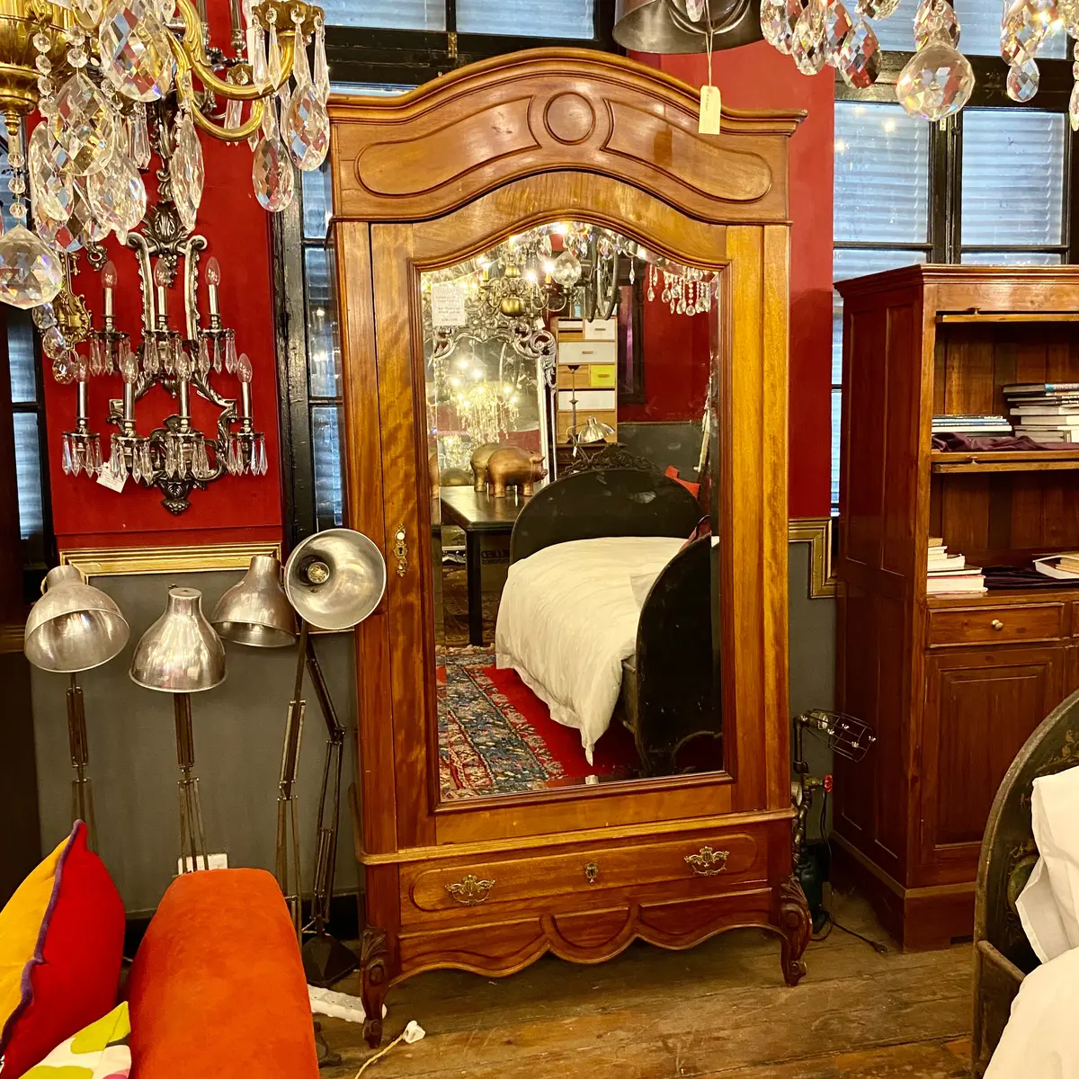 Antique Mirror Front Armoire - Sold 1