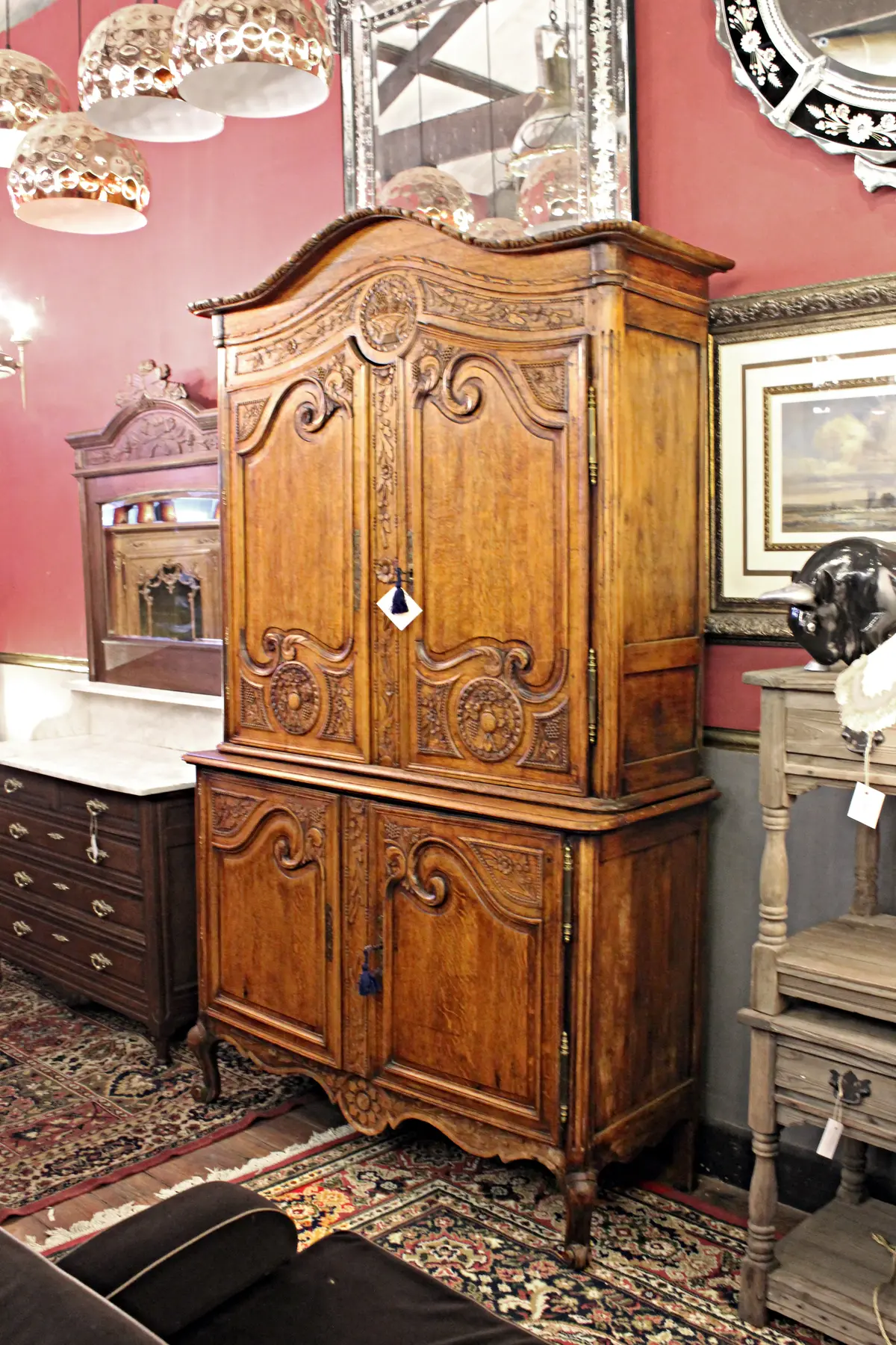 Late 19Th Century French Oak Provencal Armoire With Snails Feet - Sold 1
