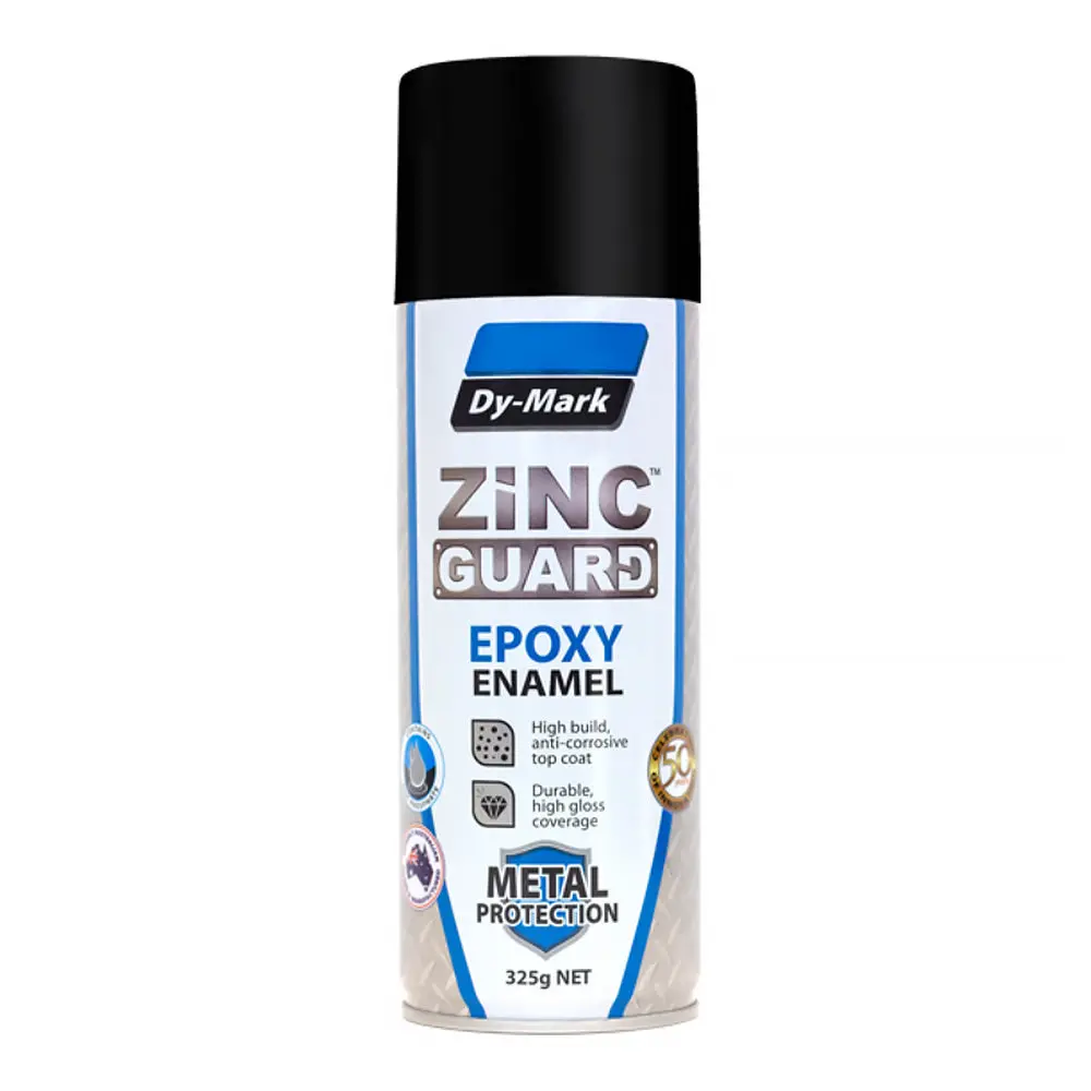 Dy-Mark Zinc Guard Single Pack Epoxy Enamel 325G Flat Black Spray Paint 1