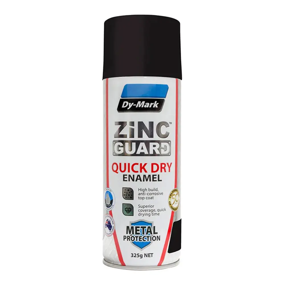 Dy-Mark Zinc Guard Quick Dry Enamel 325G Flat Black Spray Paint Aerosol 1