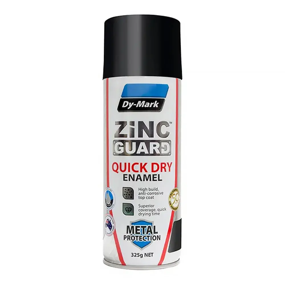 Dy-Mark Zinc Guard Quick Dry Enamel 325G Gloss Black Spray Paint Aerosol 1