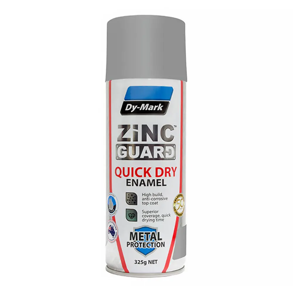 Dy-Mark Zinc Guard Quick Dry Enamel 325G Gloss Silver Spray Paint Aerosol 1
