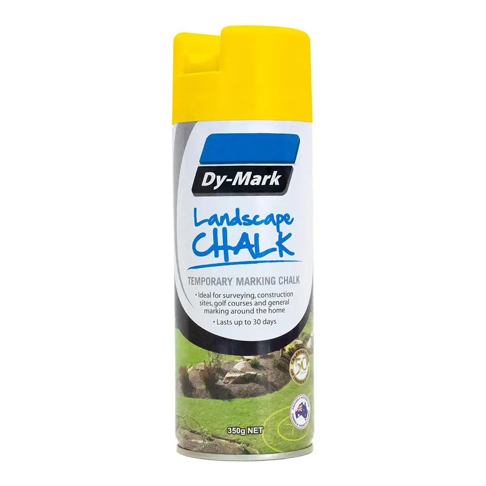Dy-Mark Landscape Chalk 350G Yellow Spray Aerosol Temporary Marking Paint 1