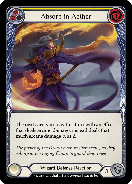 Absorb In Aether (Yellow) [Arc124-R] (Arcane Rising)  1St Edition Rainbow Foil 1