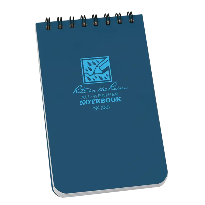 Rite-In-The-Rain - 3"X 5" Shirt Pocket, Top-Spiral, Notebooks, Blue, #235 1
