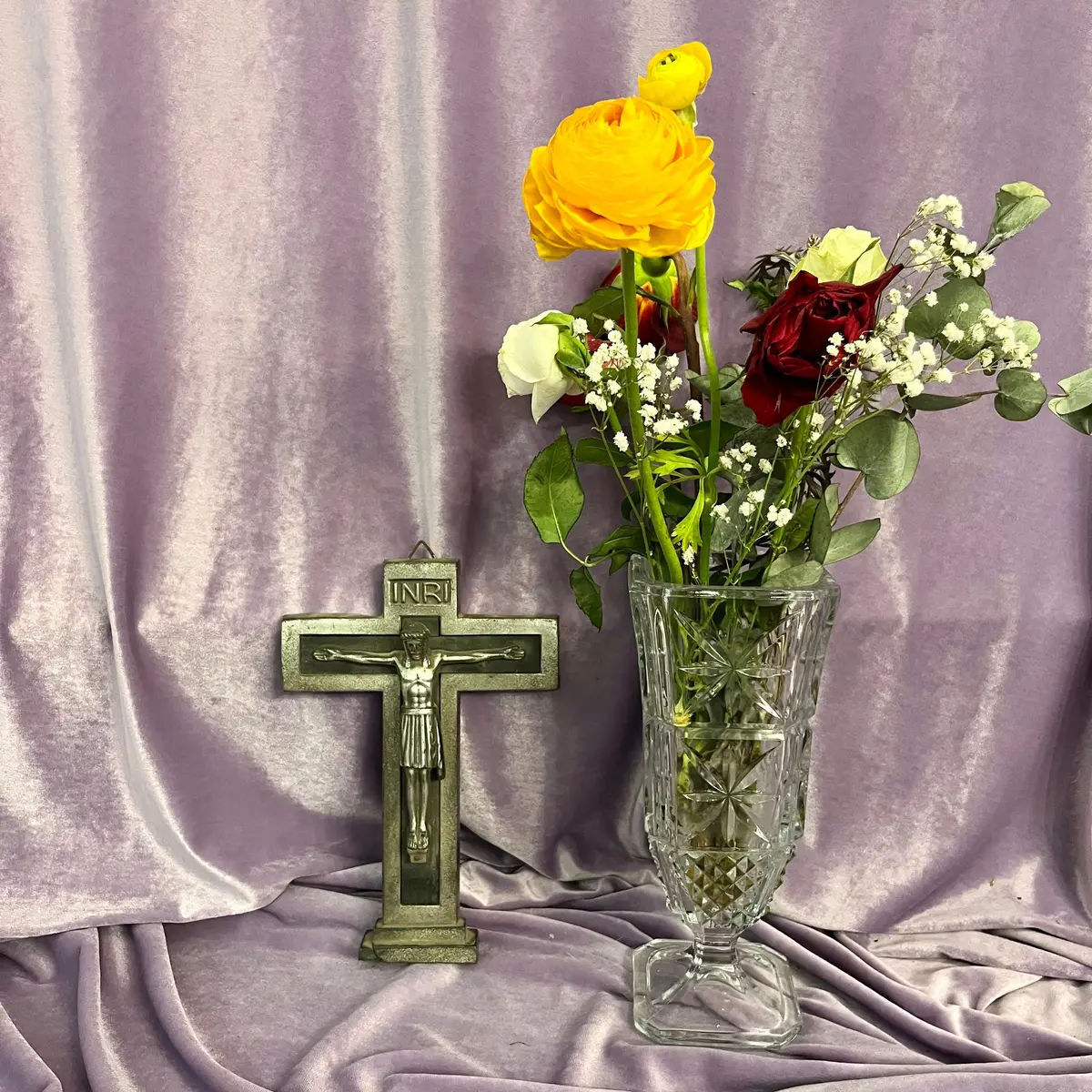 Inri Brass-Toned Crucifix 1
